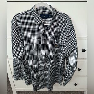 Ralph Lauren Black and White Gingham Button-Down Shirt